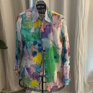 Vibrant Watercolor Women's Blouse